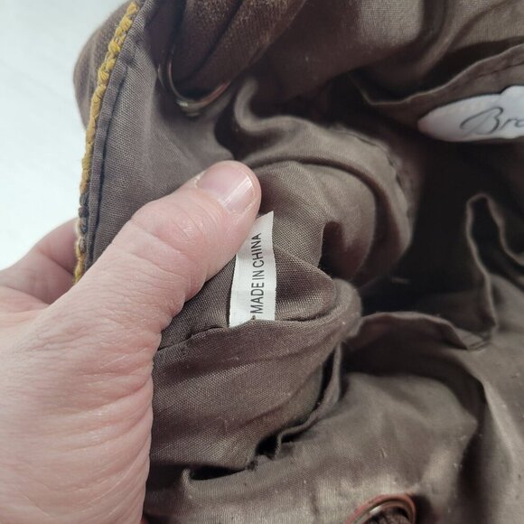 Braciano Brown Neutral Classic Everyday Beach Resort Chevron Woven Shoulder Bag - Picture 4 of 10